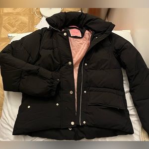 Kate Spade Puffer Black Jacket with Hood